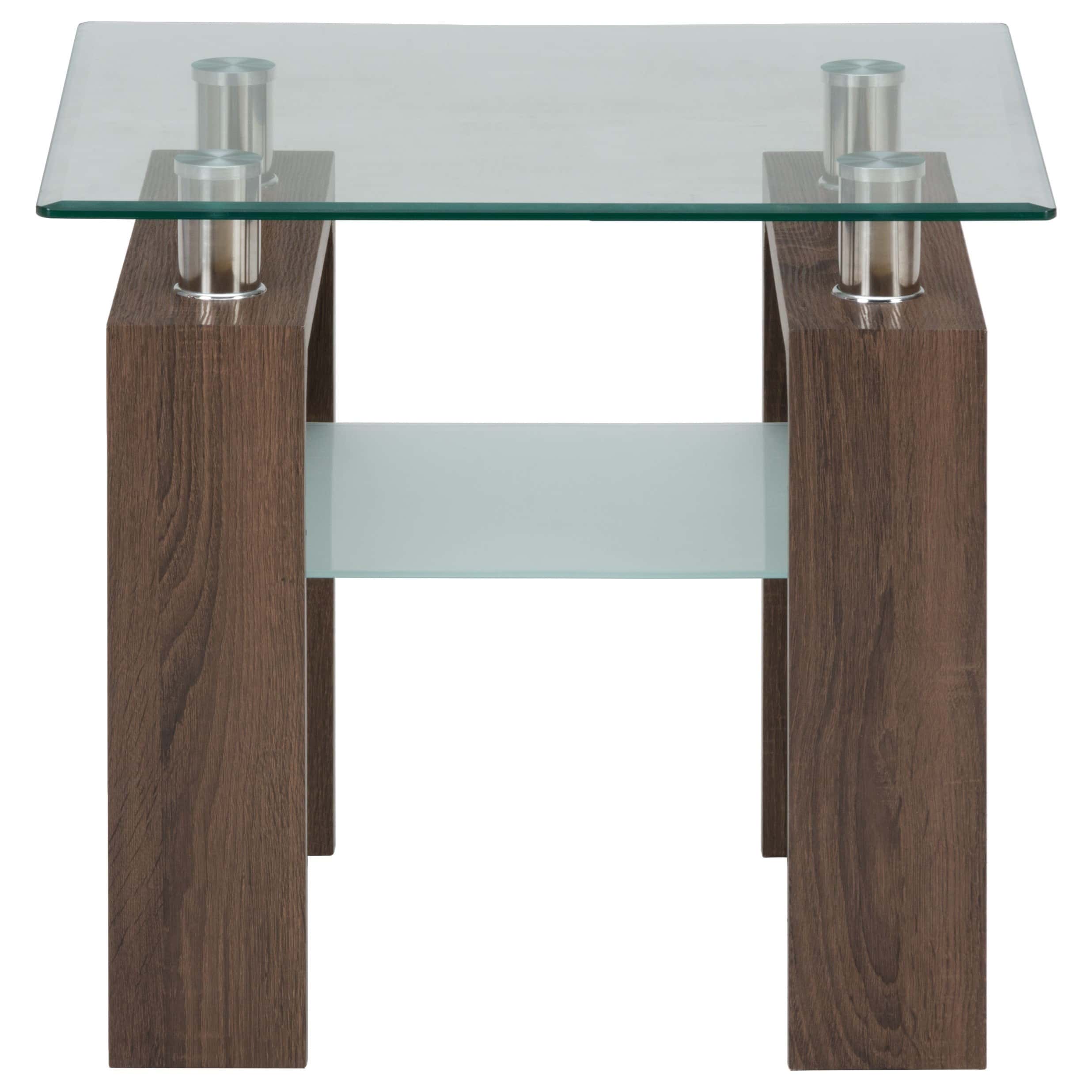 Compass Tempered Glass End Table - Thumbnail 2