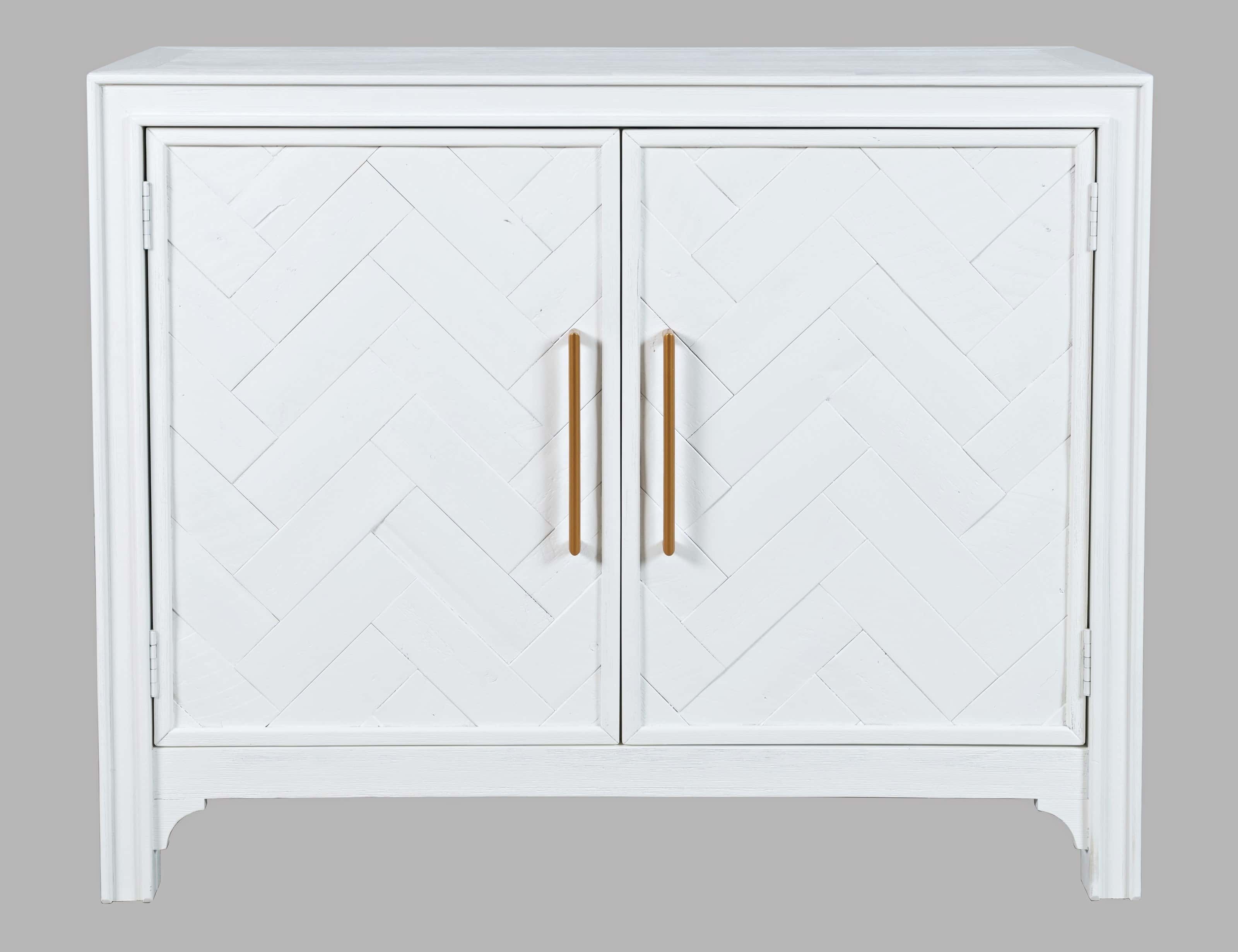 Gramercy Blanc 2 Door Accent Cabinet w/Chevron Pattern Door by Jofran