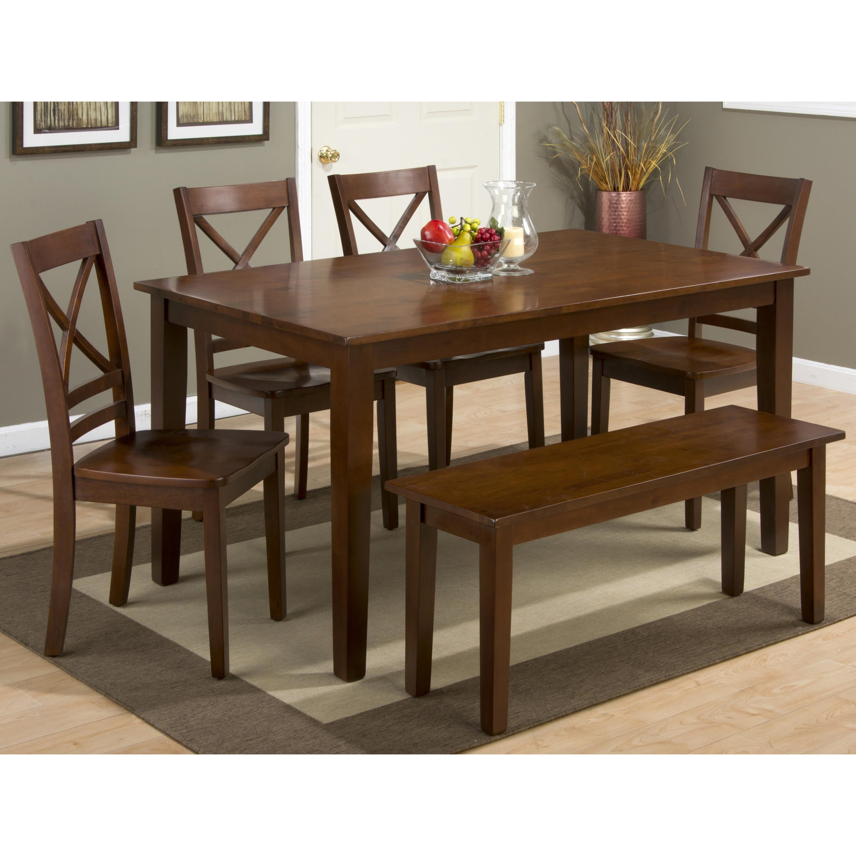 Simplicity Dark Brown Wooden Dining Room Table Bench by Jofran Furniture
