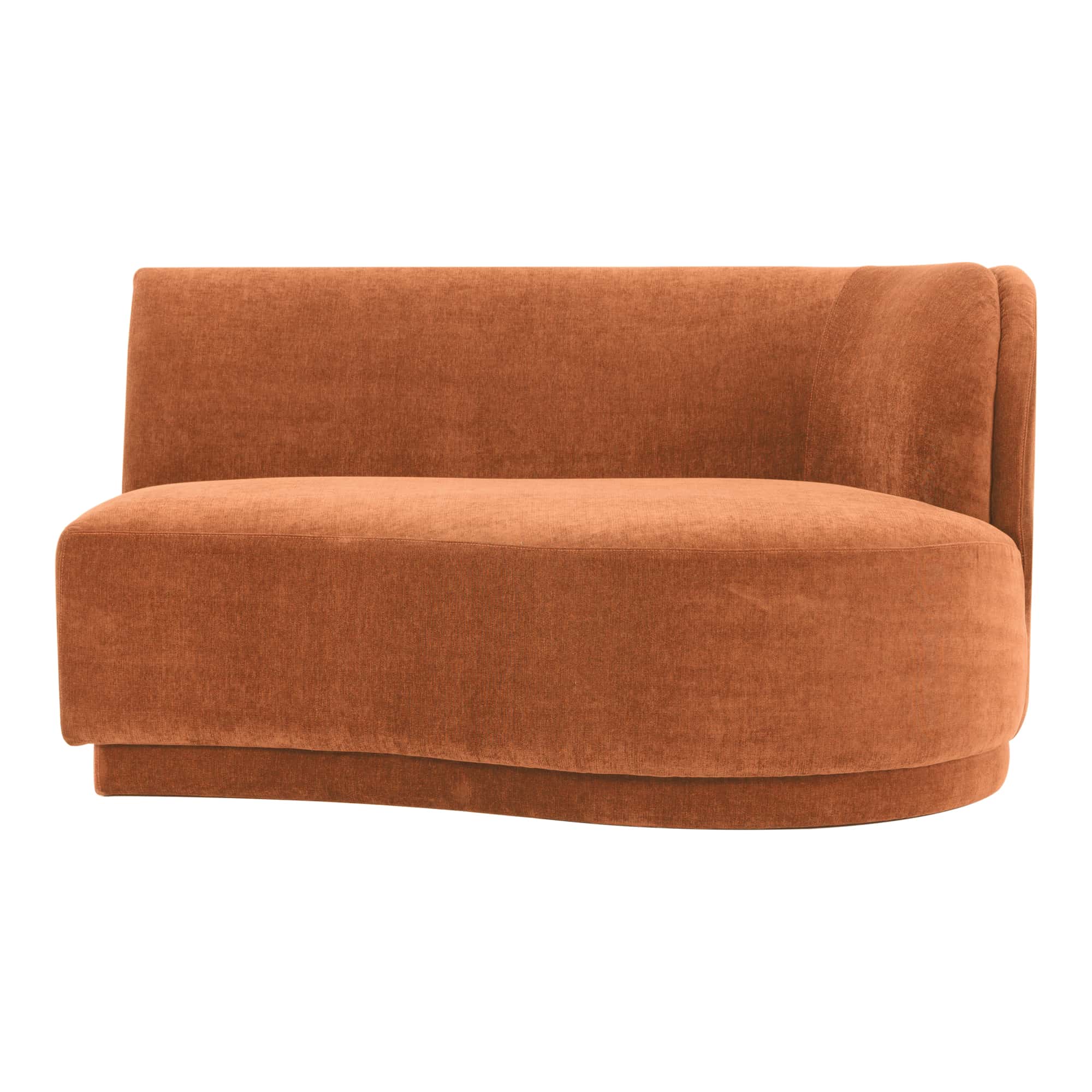 Yoon 2 Seat Chaise Right Rust by Moe's Home Collection