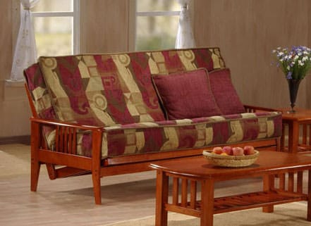 Capri Queen Size Urban Oak Futon Bed w/Mattress Package by J&M Furniture
