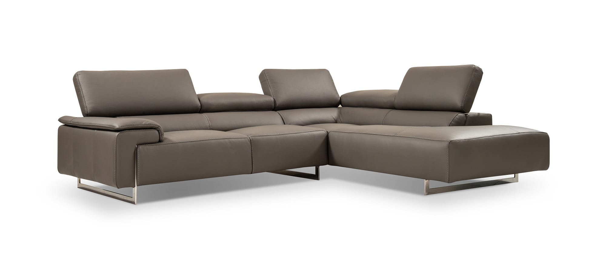 I794 Premium Grey Leather Sectional Sofa By J M Furniture I794 Premium Grey Leather Sectional Sofa By J M Furniture