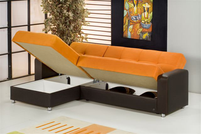 Orange 2024 microfiber couch