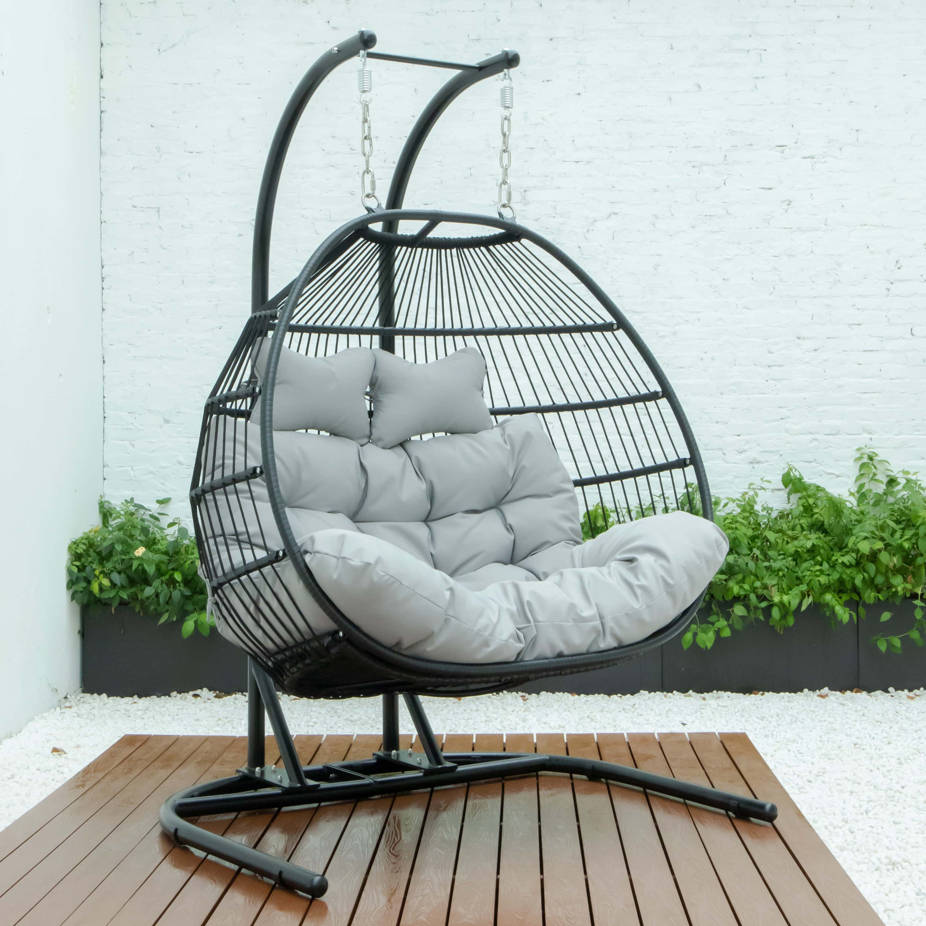 egg swing chair black