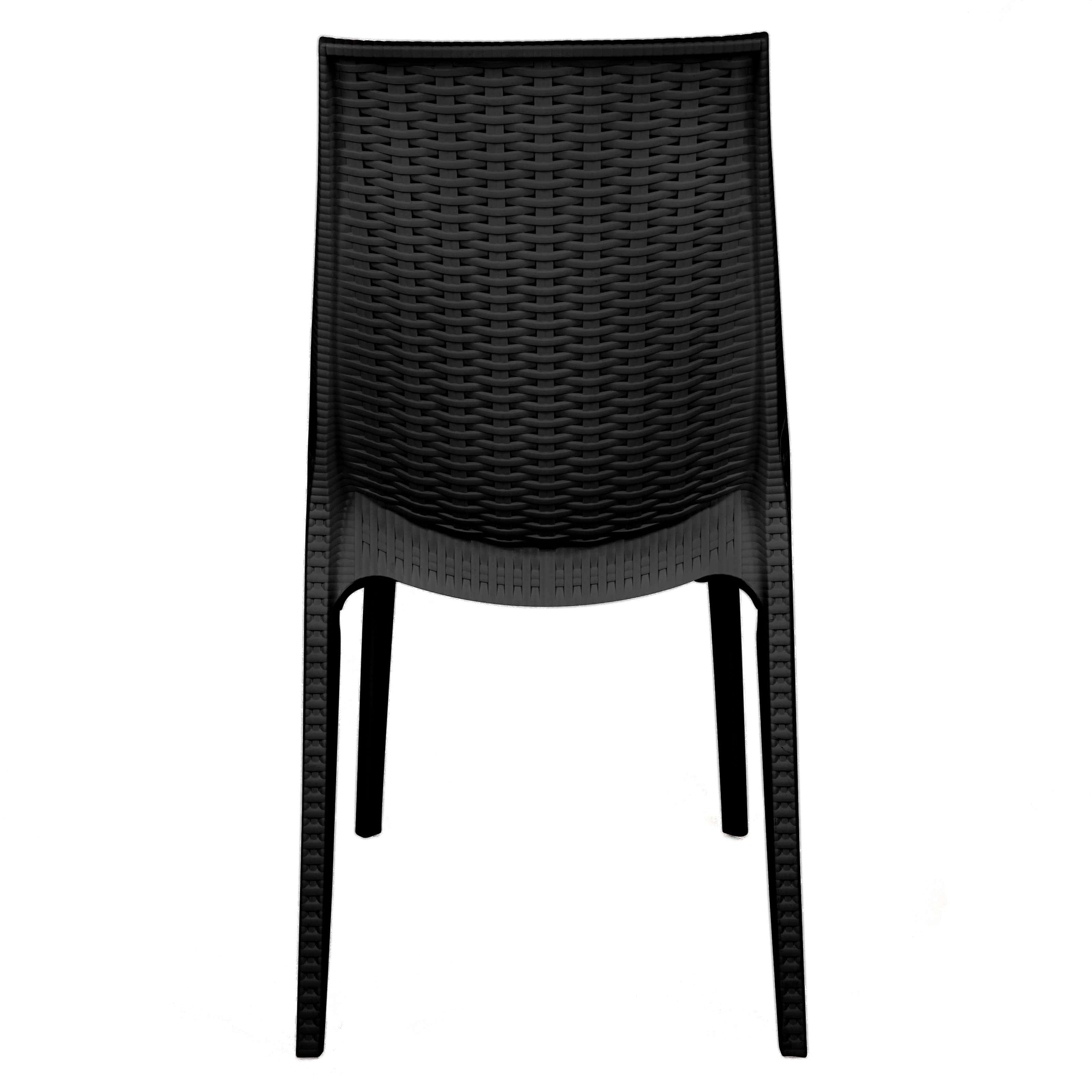 Kent Outdoor Dining Chair Black, Set of 2 by LeisureMod