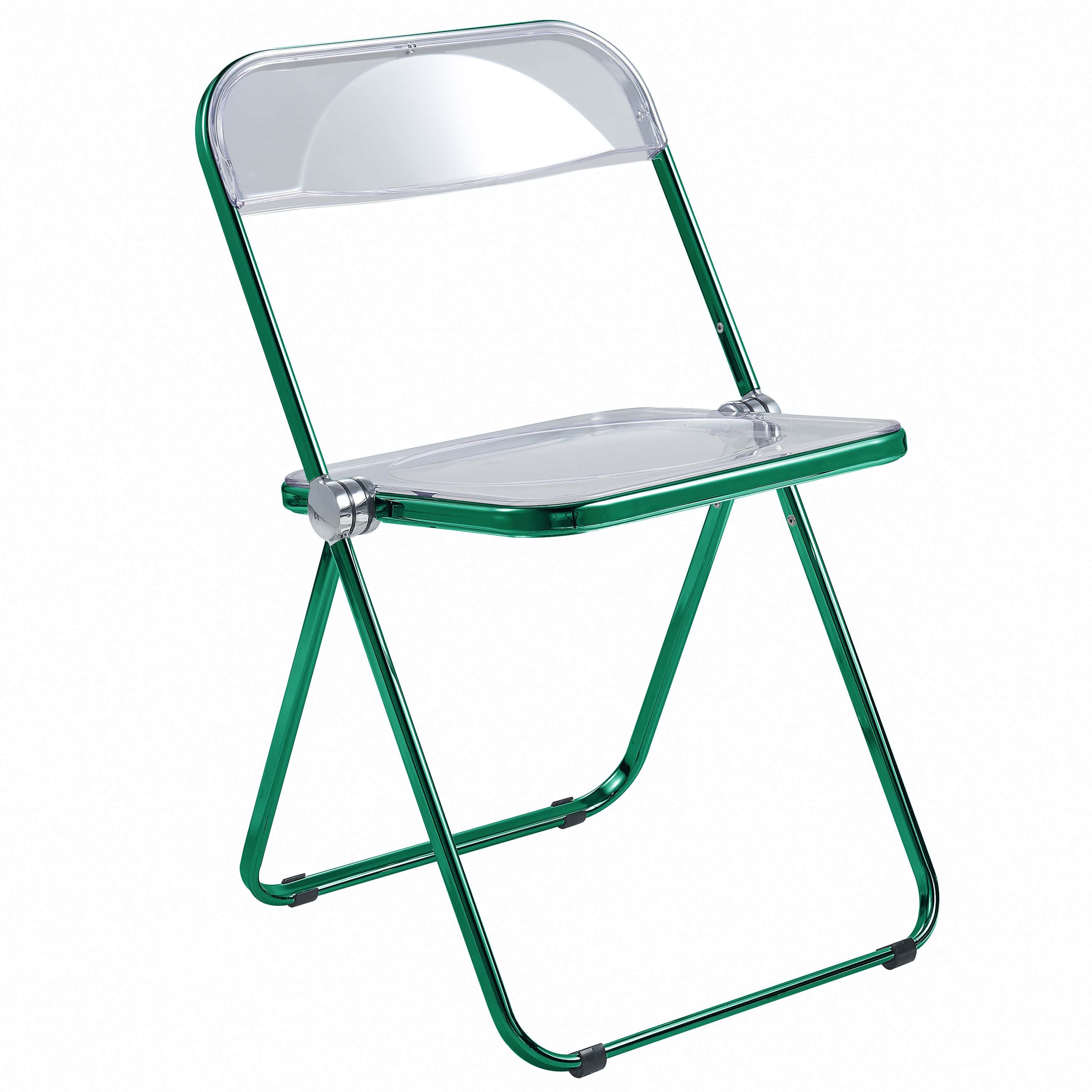 green acrylic chair