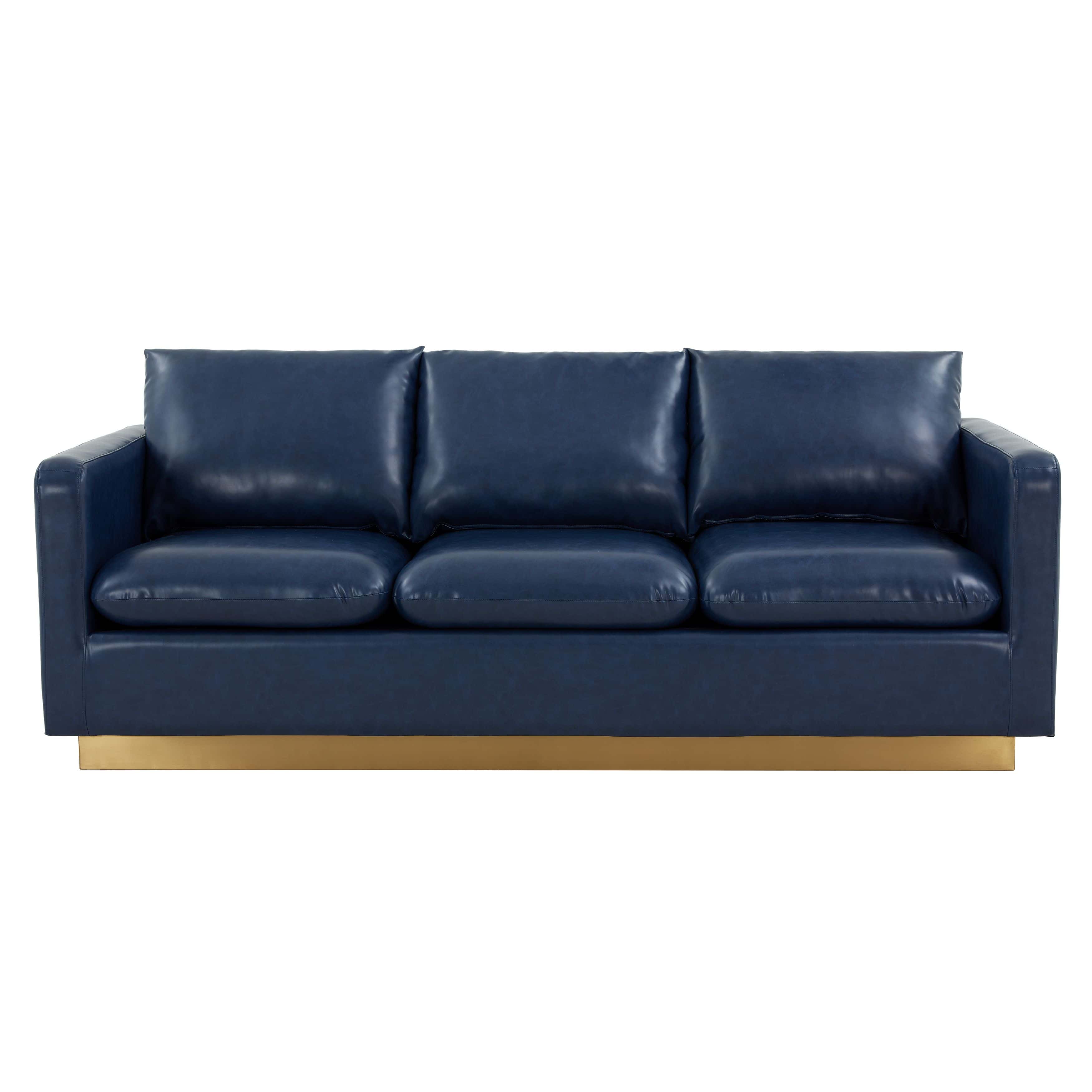 Mid Century Upholstered Leather Sofa