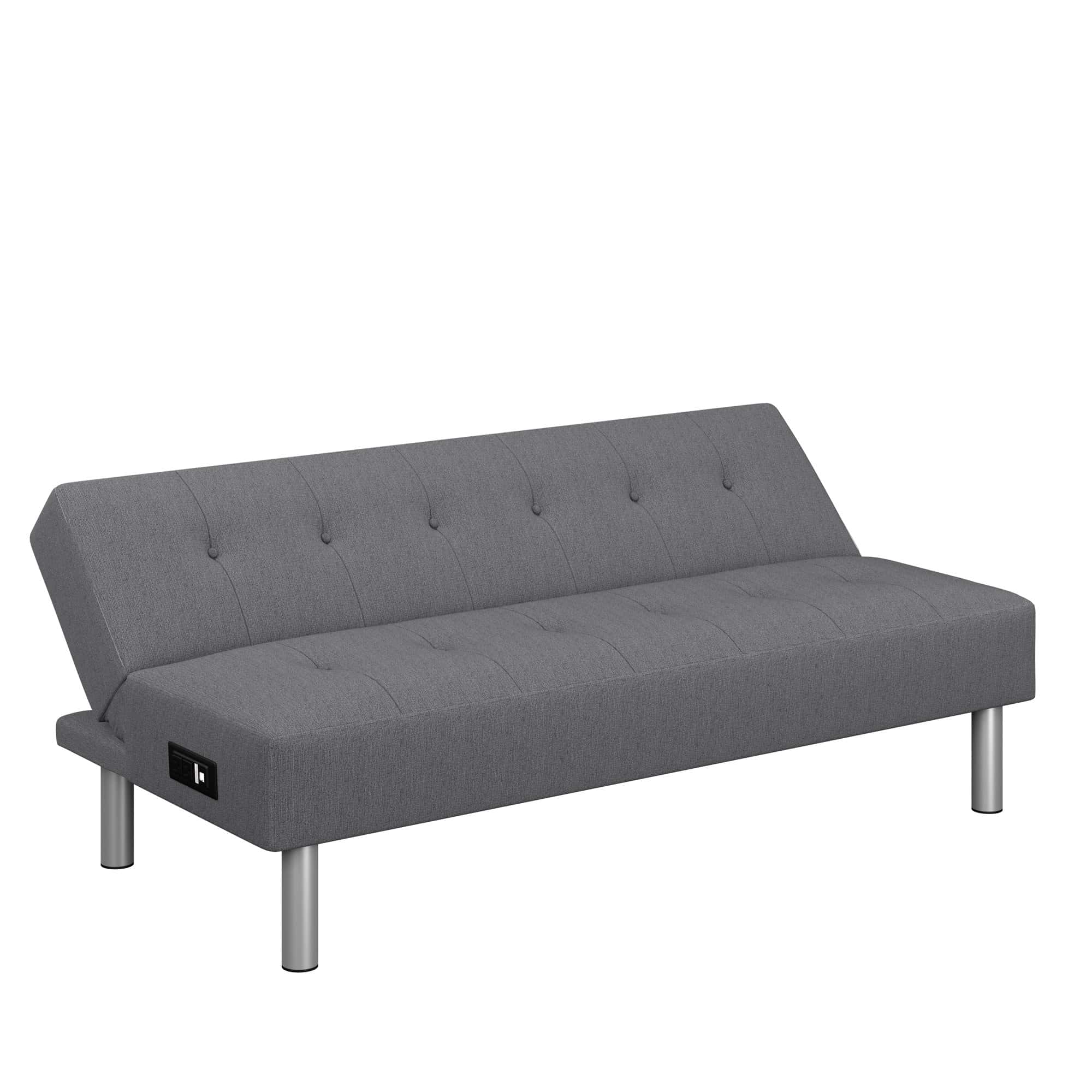 Serta® Charcoal Convertible Cobalt Sofa w/Power Strip by Lifestyle Solutions