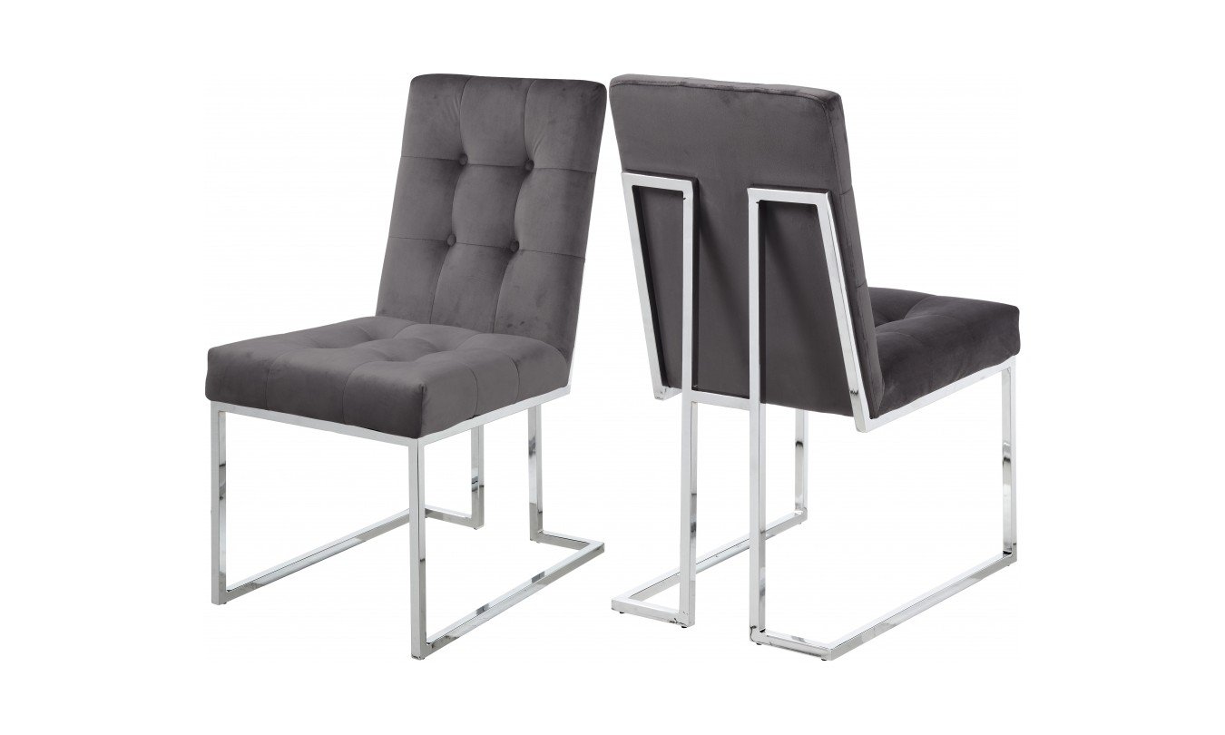 Meridian Furniture Alexis Velvet Dining Chair-Set of 2 Meridian Furniture Alexis Velvet Dining Chair-Set of 2