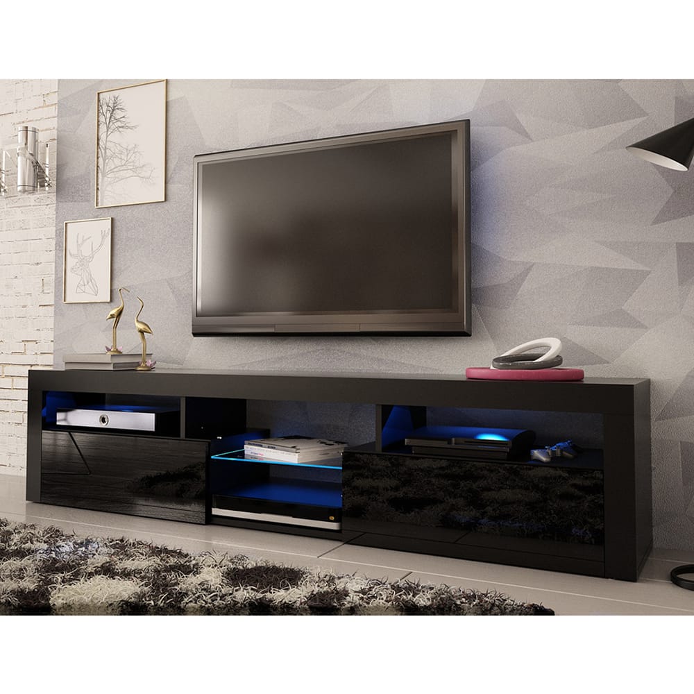 Bari Black Wall Mounted Floating Modern Tv Stand By Meble Furniture
