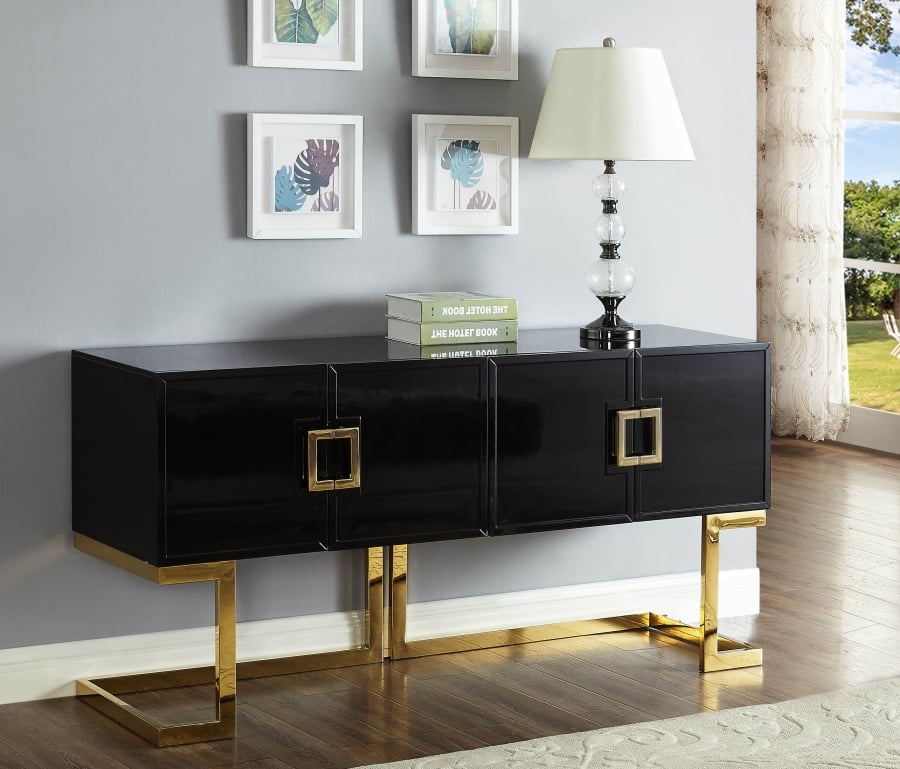 Meridian Furniture Silver Black Beth Buffet/Console Table Meridian Furniture Silver Black Beth Buffet/Console Table