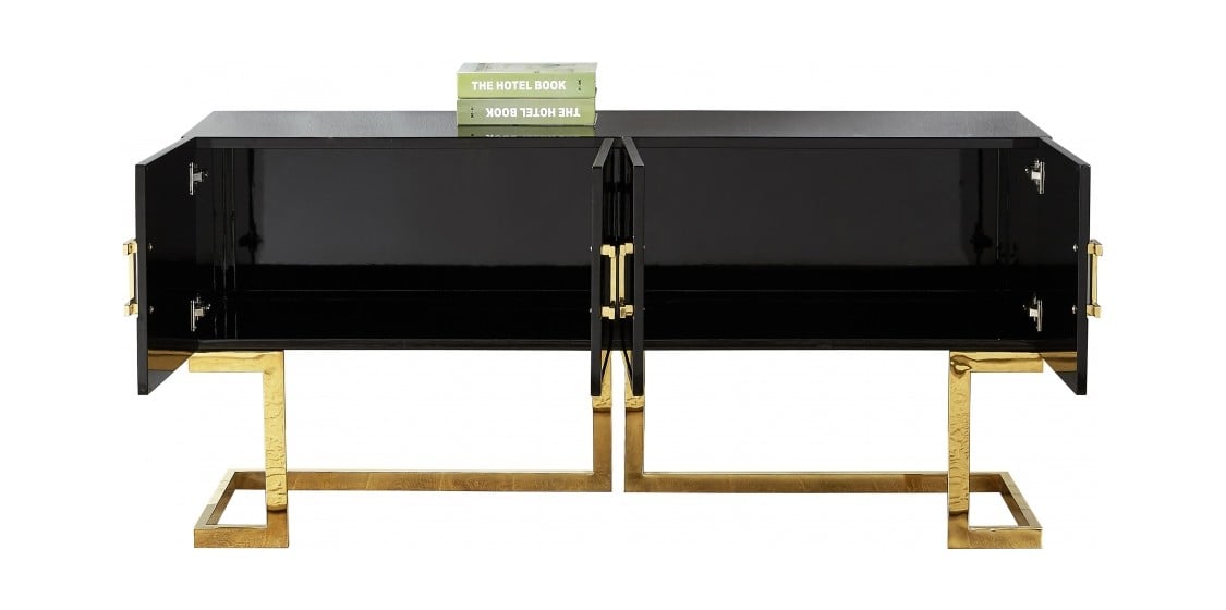Meridian Furniture Silver Black Beth Buffet/Console Table Meridian Furniture Silver Black Beth Buffet/Console Table