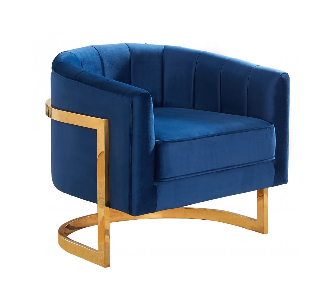 carter navy blue velvet accent chairmeridian furniture