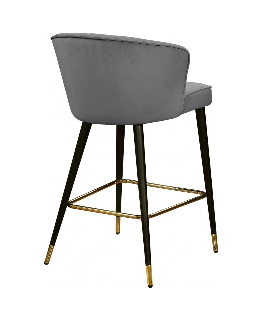 Cassie Grey Velvet Counter Stool (Set of 2) by Meridian Furniture