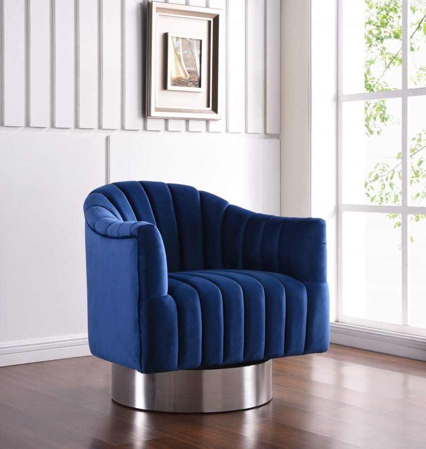 Meridian Furniture Farrah Chrome Velvet Chair Meridian Furniture Farrah Chrome Velvet Chair