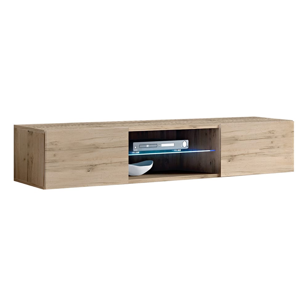 Fly Type-33 Oak Wall Mounted Floating Modern 63" TV Stand by Meble Furniture