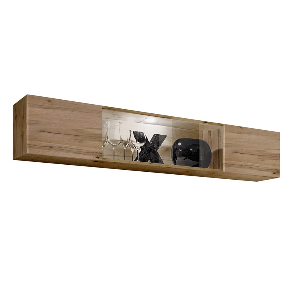 Fly Type 52 Oak Wall Mounted Floating Hanging Media Cabinet By Meble Furniture