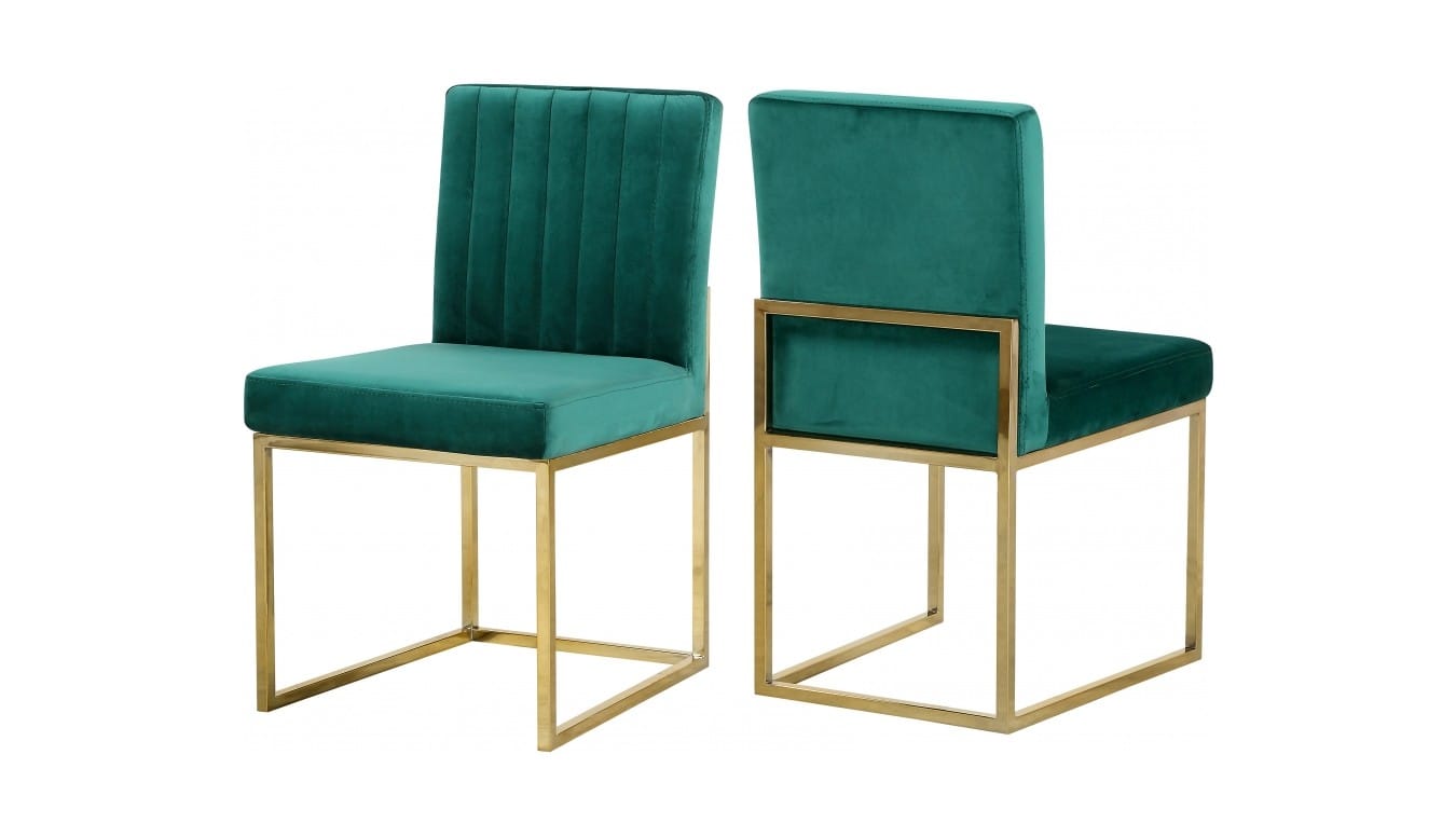 giselle green velvet dining chairs set of 2meridian furniture