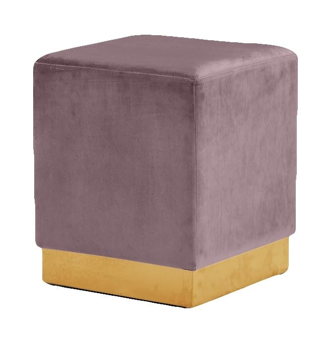 Meridian Furniture Jax Velvet Ottoman | Stool - Gold Meridian Furniture Jax Velvet Ottoman | Stool - Gold