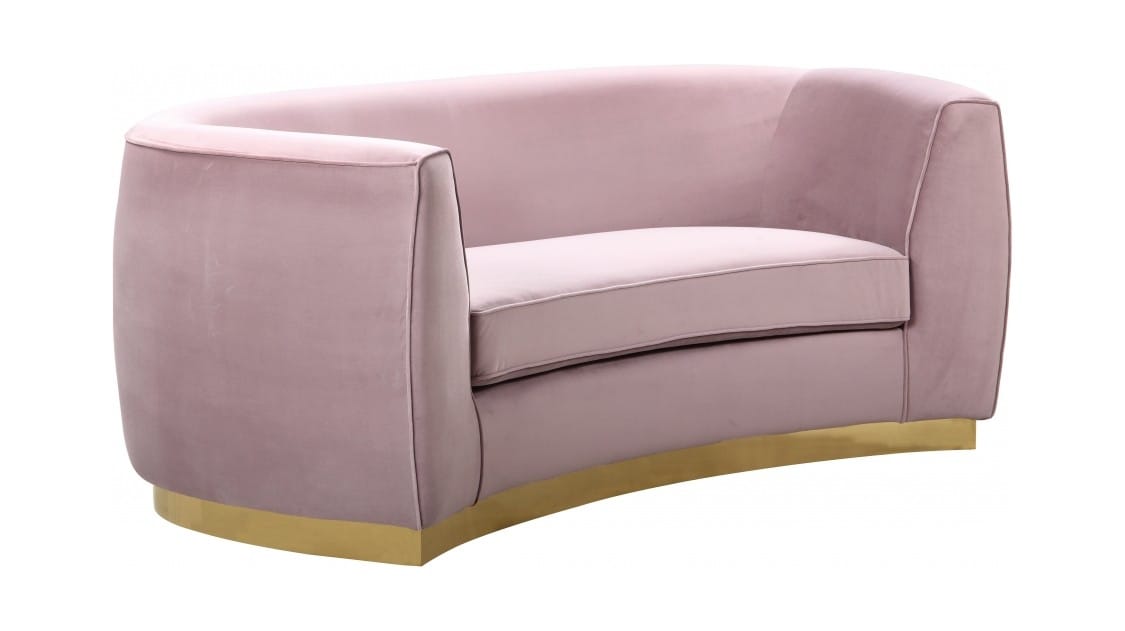 Julian Pink Gold Velvet Loveseat By Meridian Furniture