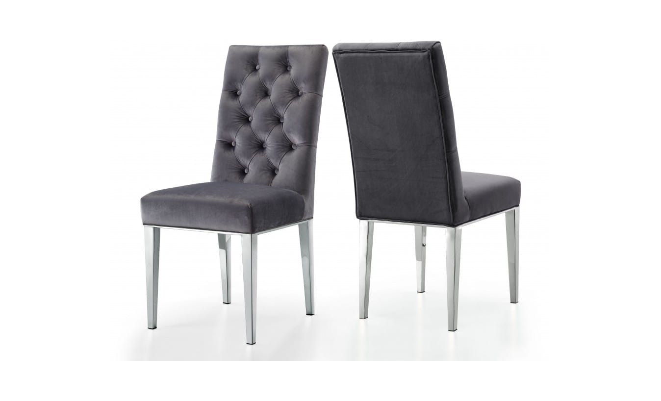 Meridian Furniture Juno Navy Velvet Dining Chair-Set of 2 Meridian Furniture Juno Navy Velvet Dining Chair-Set of 2
