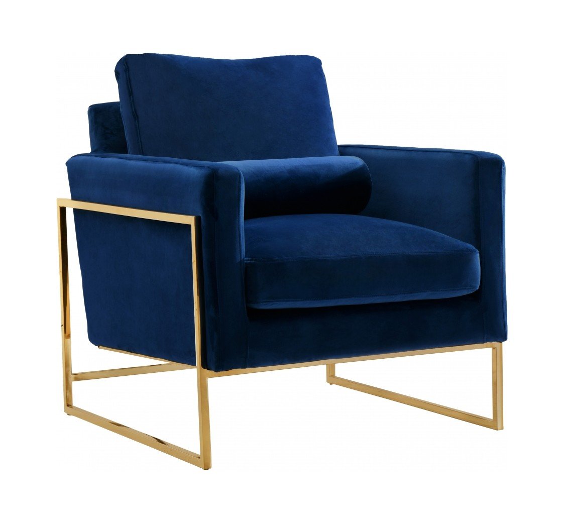 mila navy blue velvet chairmeridian furniture