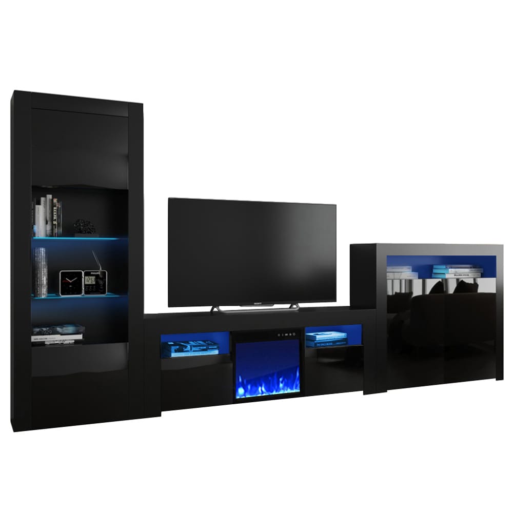 Milano Set 145EFBK2D Electric Fireplace Modern Wall Unit