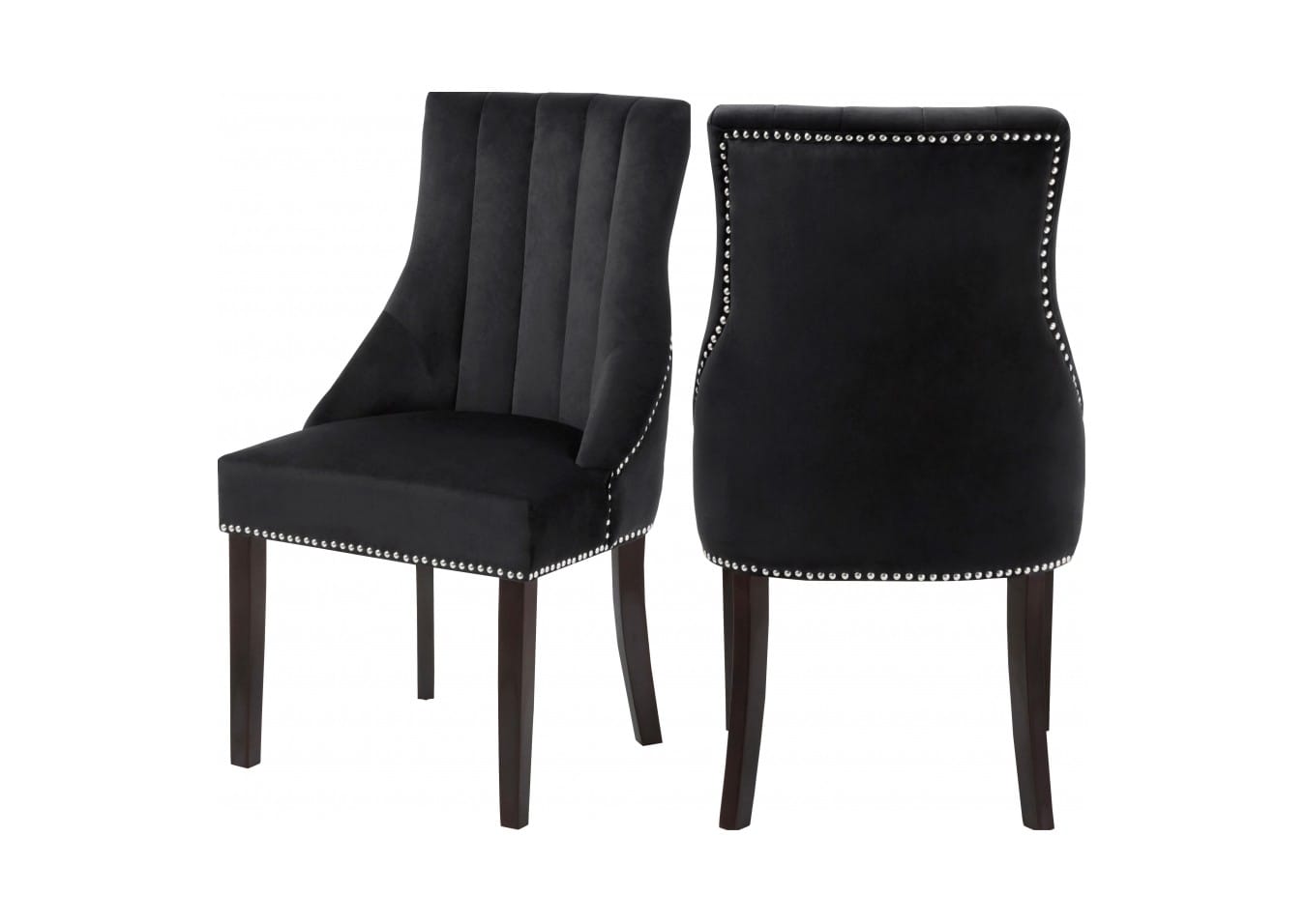 Black velvet dining best sale chairs set of 2