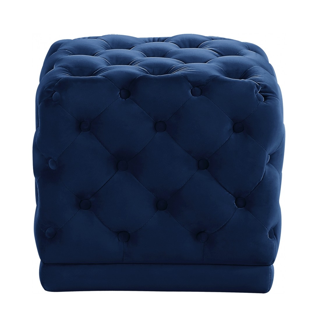 Stella Navy Blue Velvet Ottoman Stool by Meridian Furniture