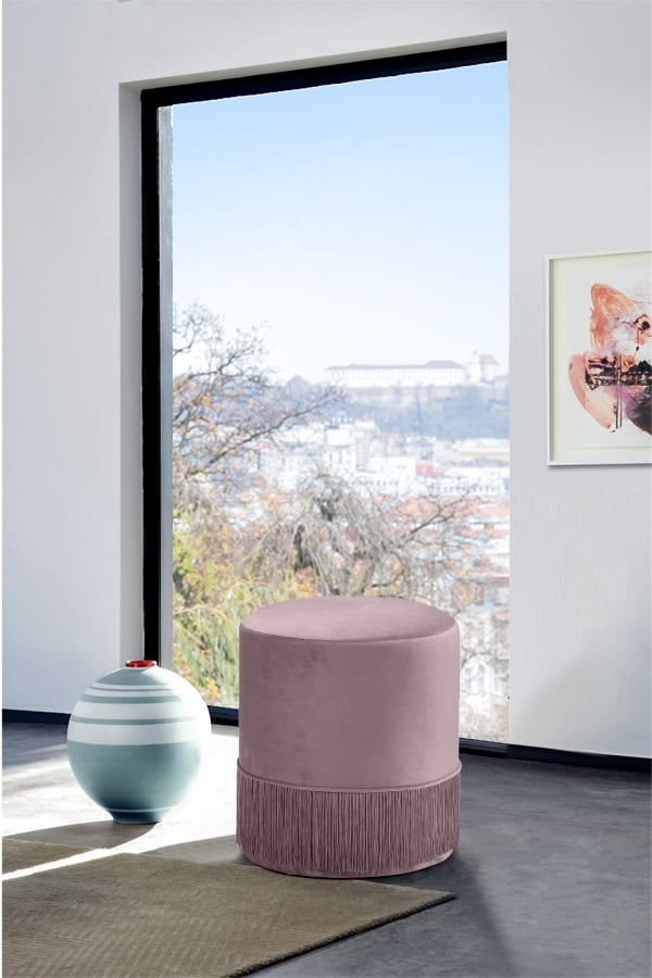 Meridian Furniture Teddy Velvet Ottoman | Stool Meridian Furniture Teddy Velvet Ottoman | Stool