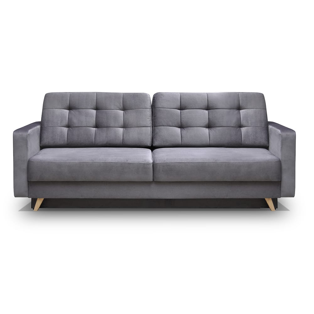 Vegas Gray Mid-Century Modern Tufted Futon Sofa Bed by Meble Furniture