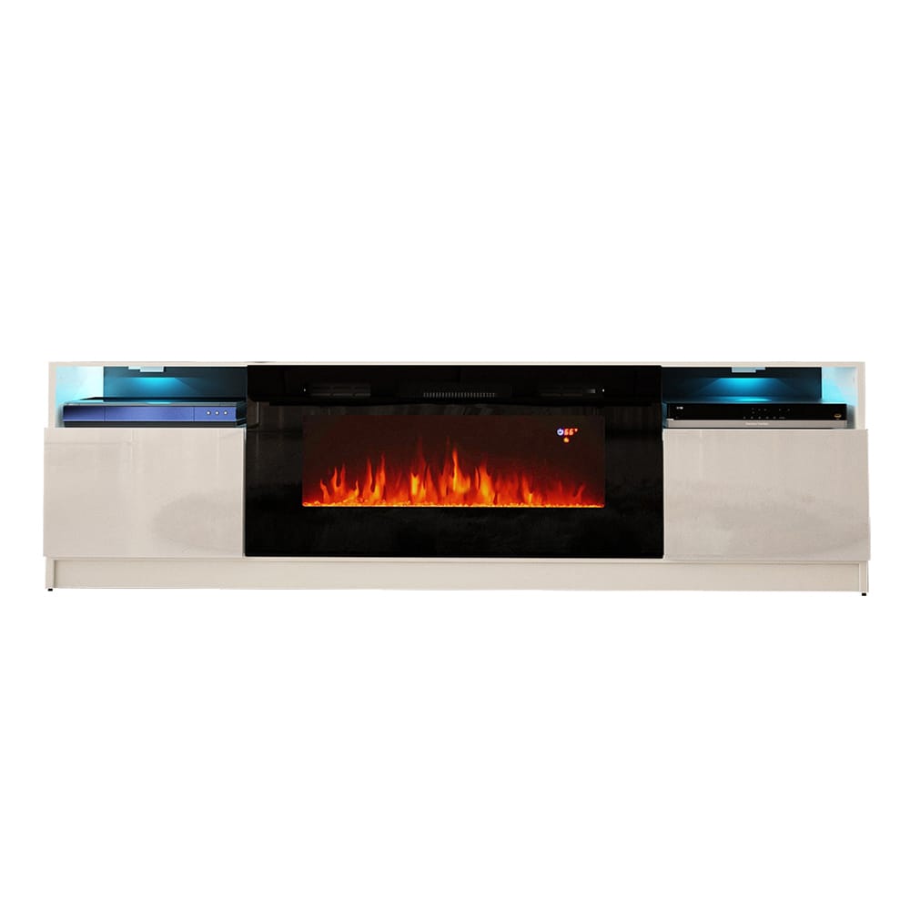 York 02 White Electric Fireplace Modern 79 Tv Stand By Meble Furniture York 02 White Electric Fireplace Modern 79 Tv Stand By Meble Furniture