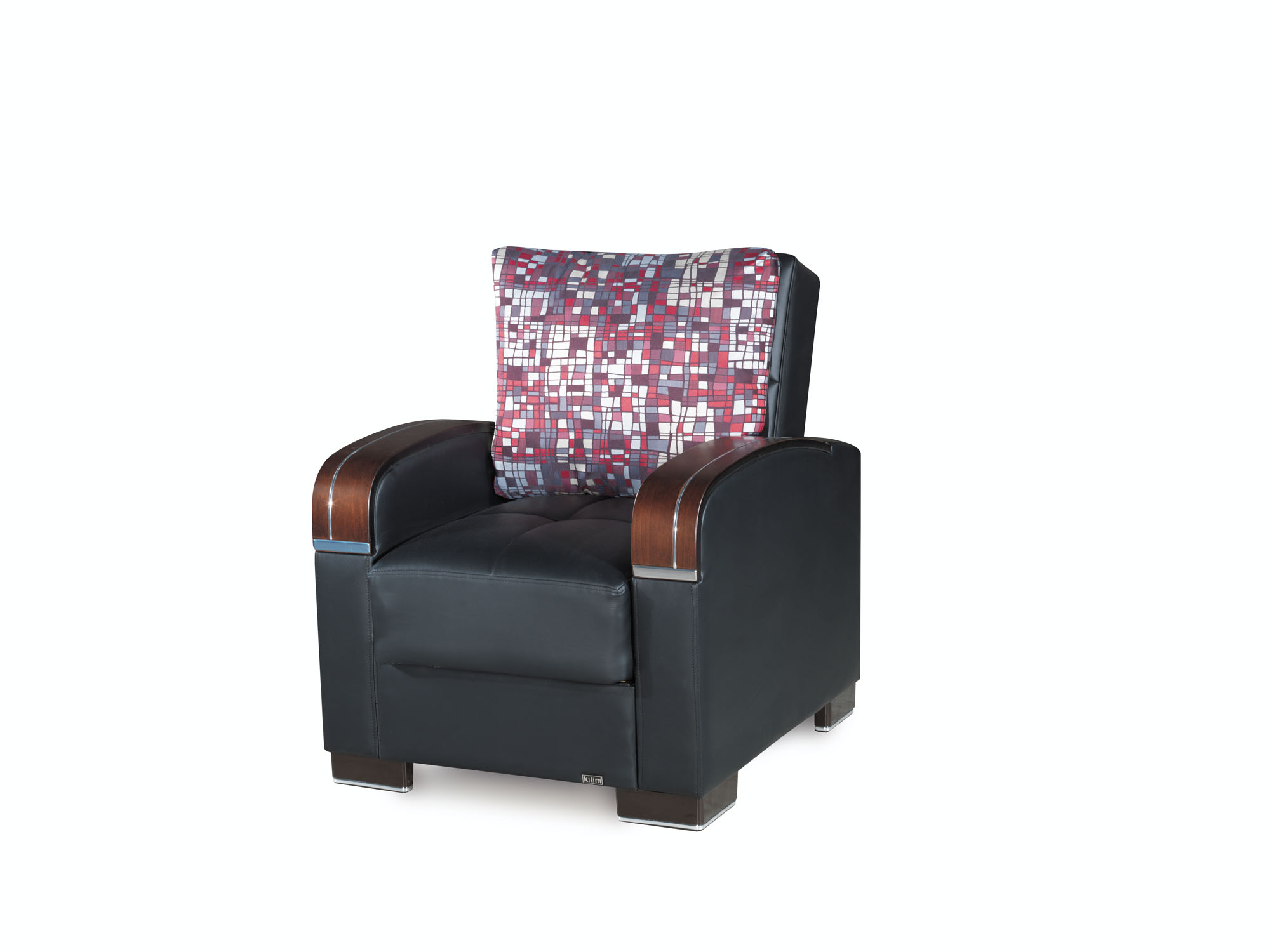 Mobimax Black PU Leather Convertible Chair by Casamode