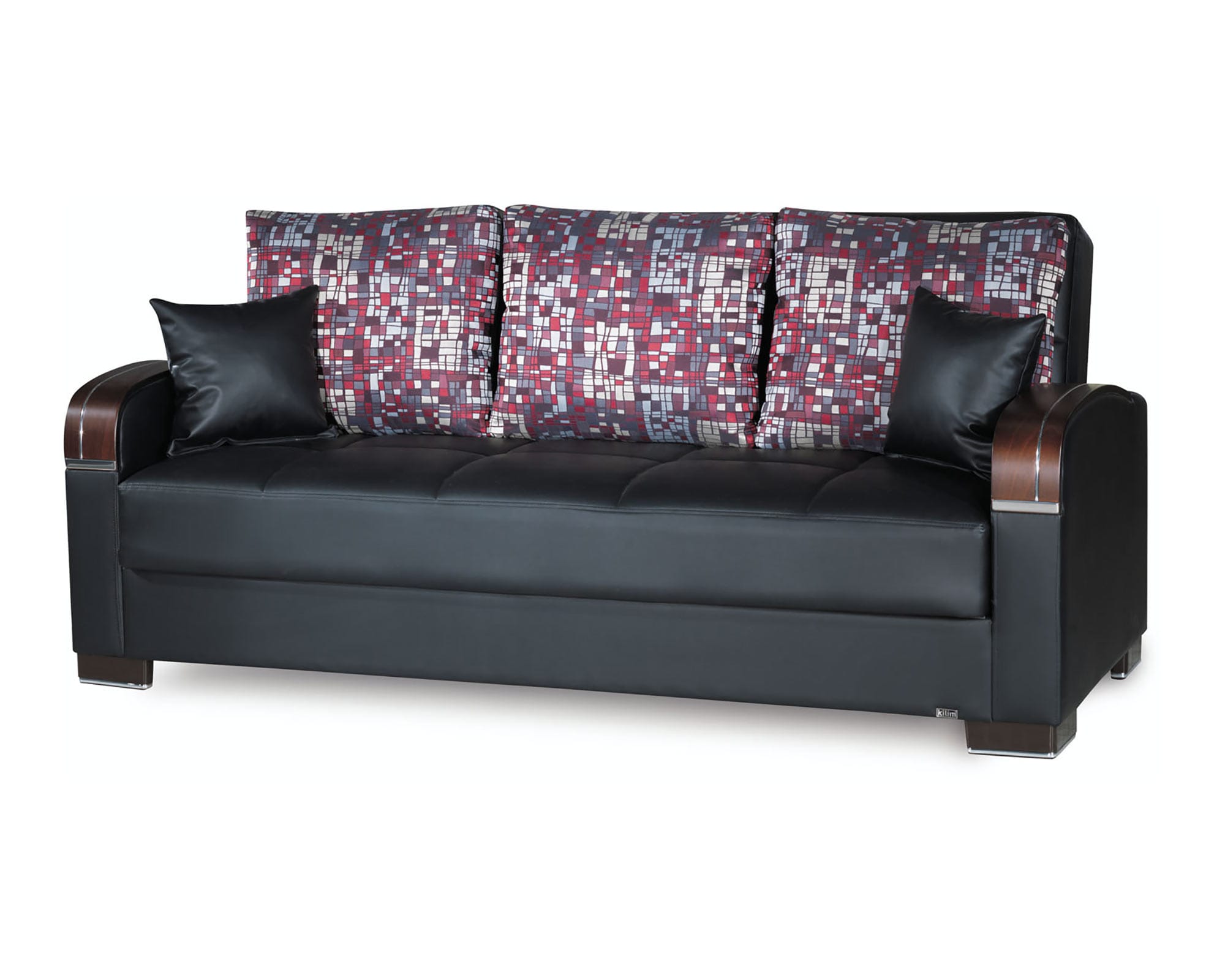 Mobimax Black PU Leatherette Sofa Bed by Casamode