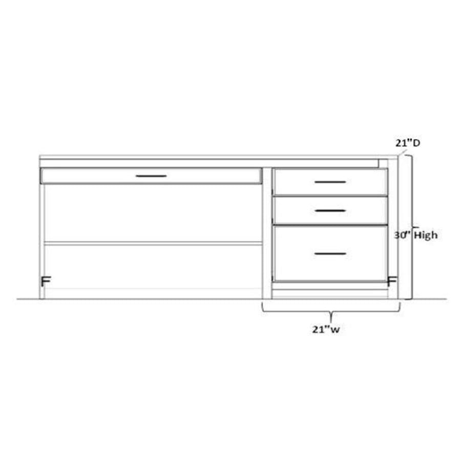 Pedestal Desk w/Pencil Drawer by Murphy Wallbed Designs