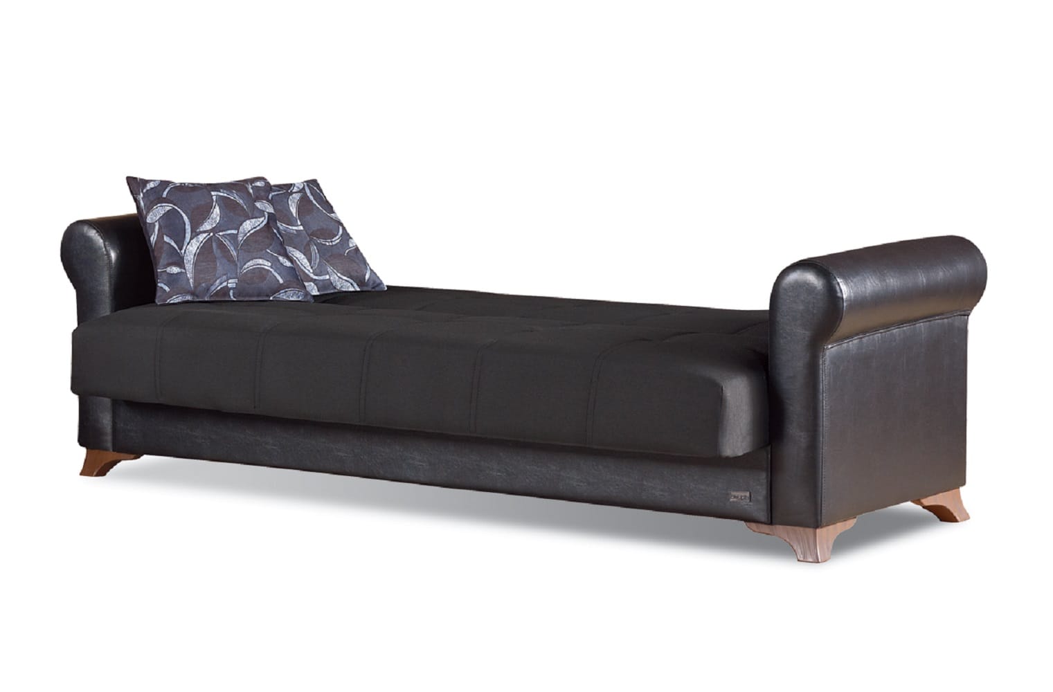 Passaic Black Leather Sofa Bed at Futonland