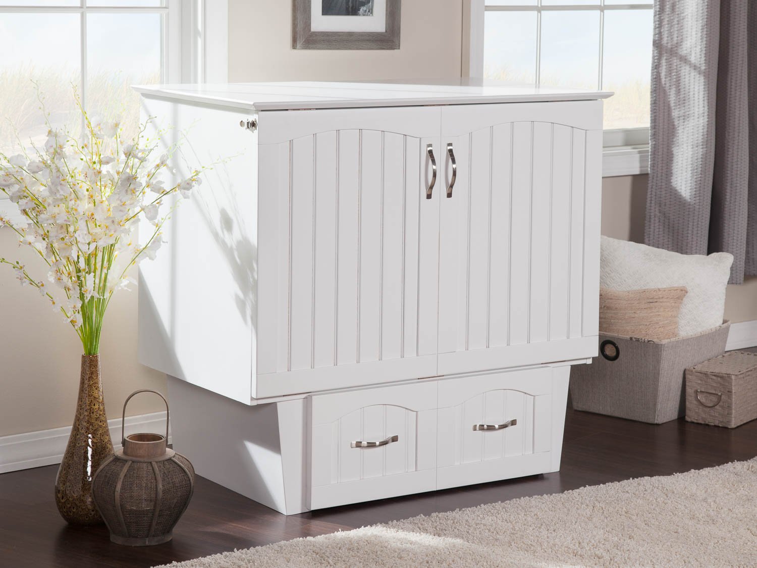 Nantucket Murphy Bed (Chest Bed) White by Atlantic