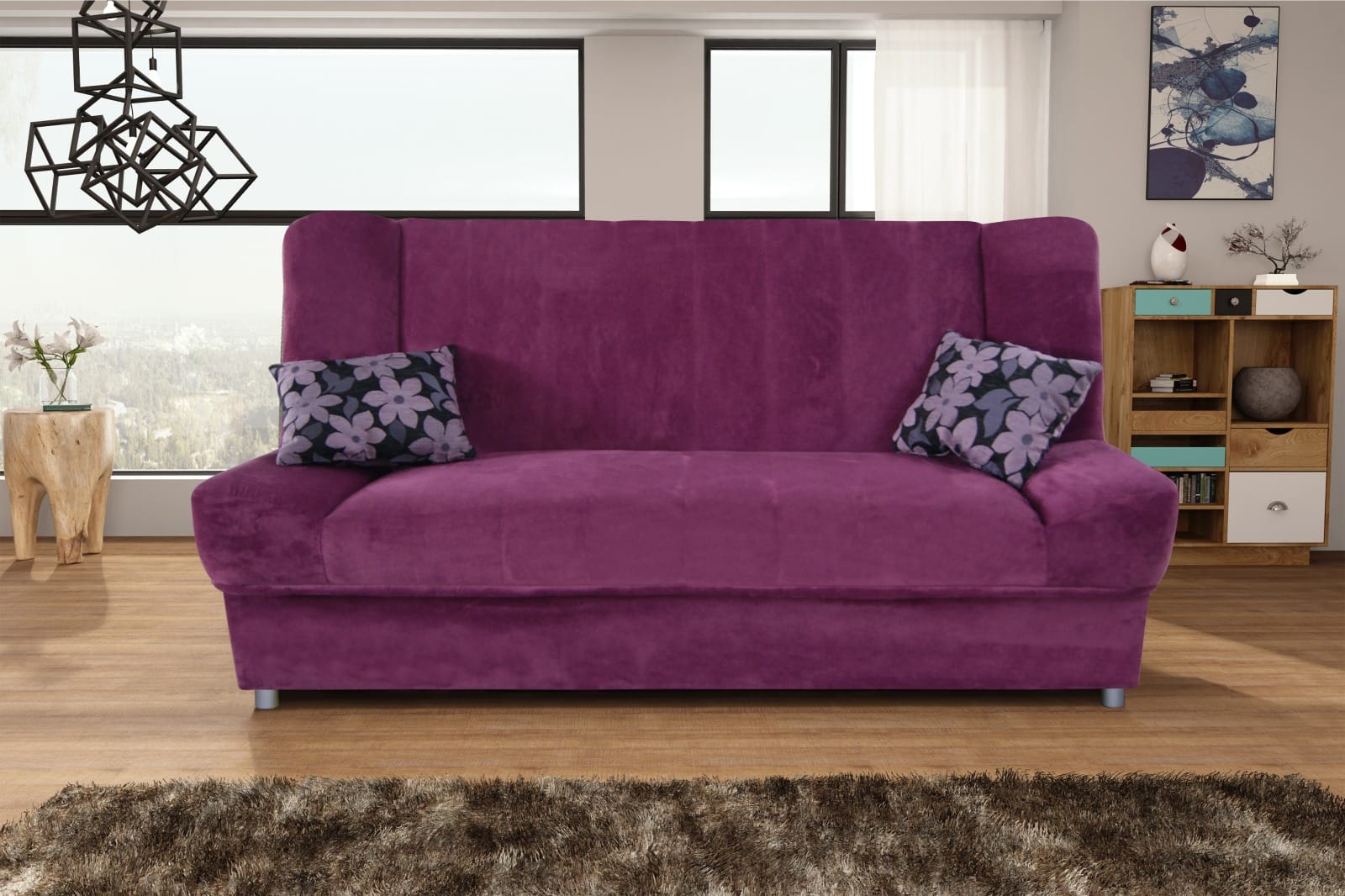 Natalia Purple Sofa Sleeper By Skyler Designs 