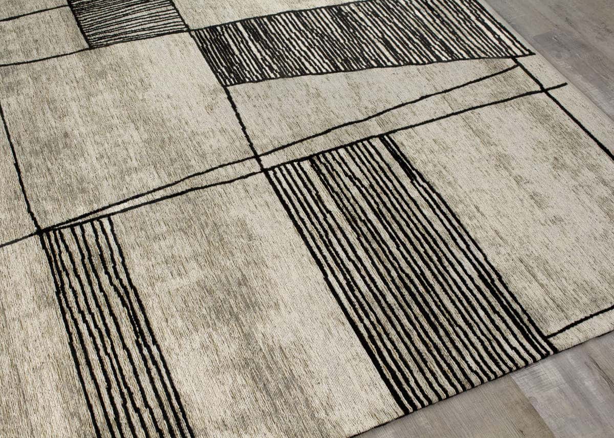 Ink Drawing Rug Orienta Grey Abstract Pen Drawing Rug by Kalora