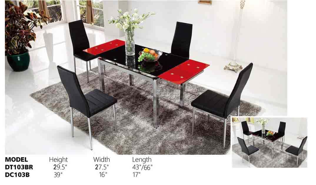 Dc 103 Black Red Dining Chair Set Of 4 By Pantek Furniture