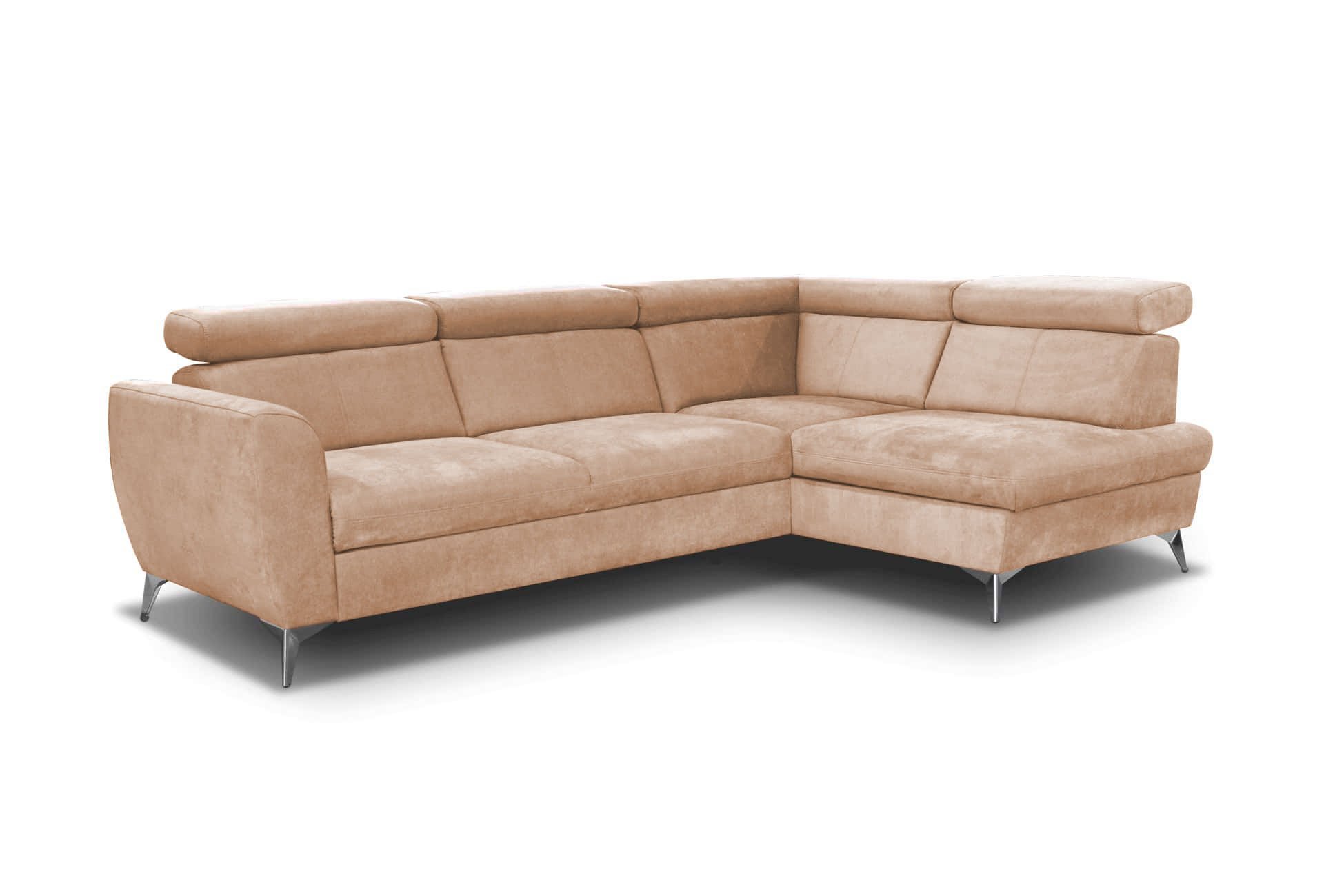 Aston Sectional Sofa Sleeper Melange Beige by Prestige Furnishings