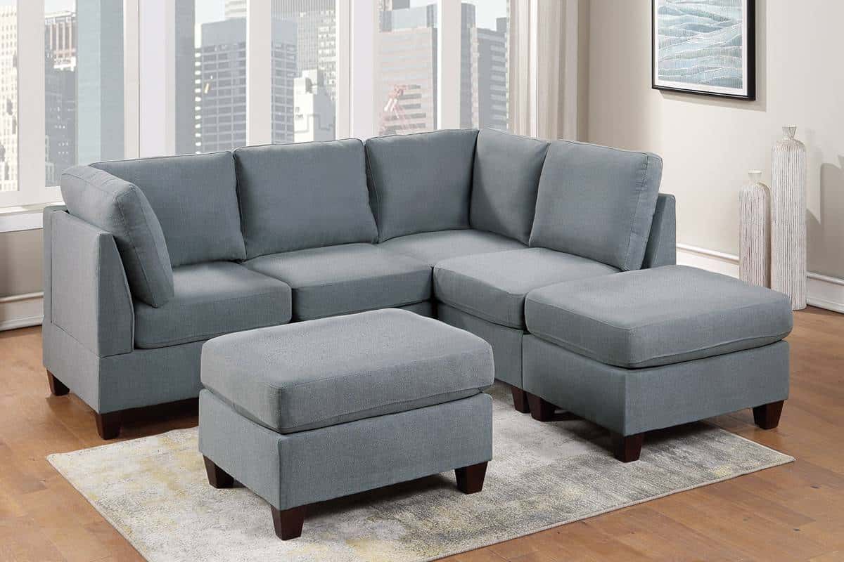 Poundex sofas grey deals