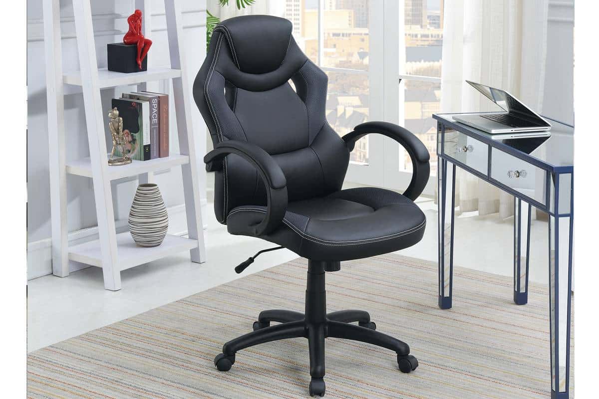 F1688 Black & Grey PU Leather Office Chair at Futonland