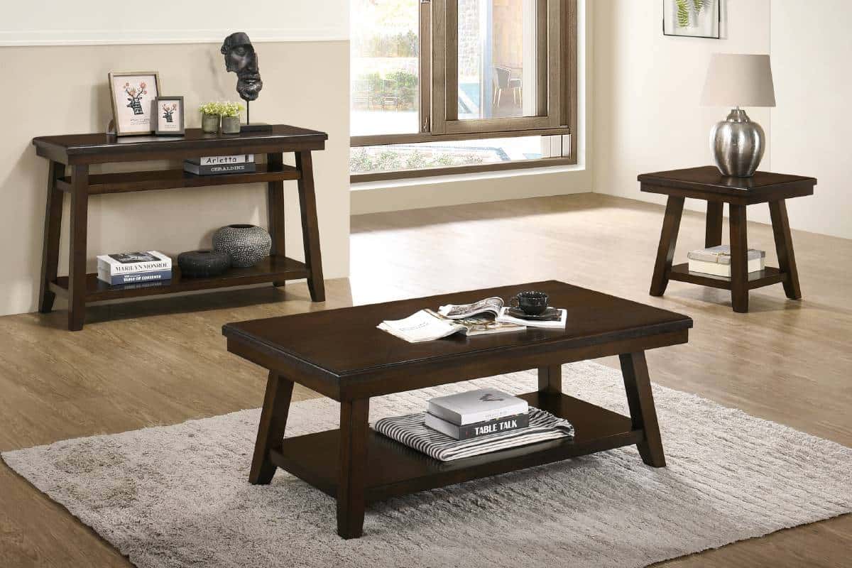 Walnut coffee and on sale end table set