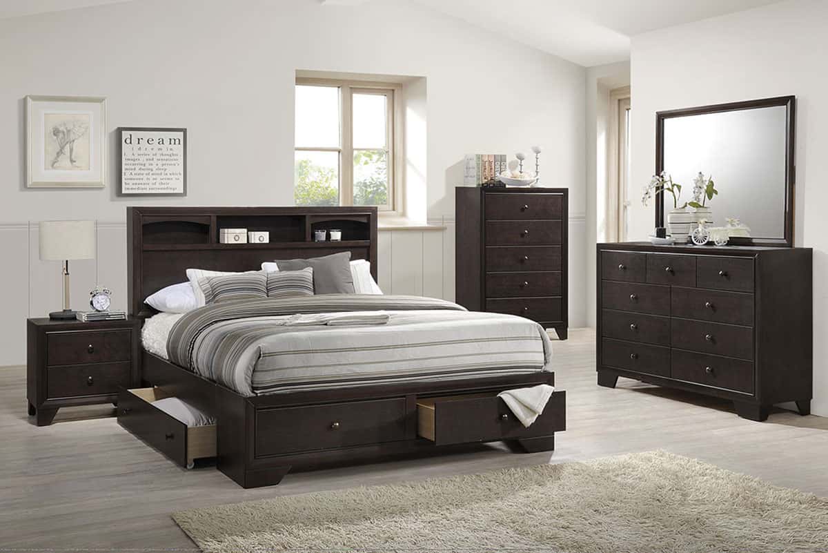 F9326 Bed with 4 Under Bed Drawers