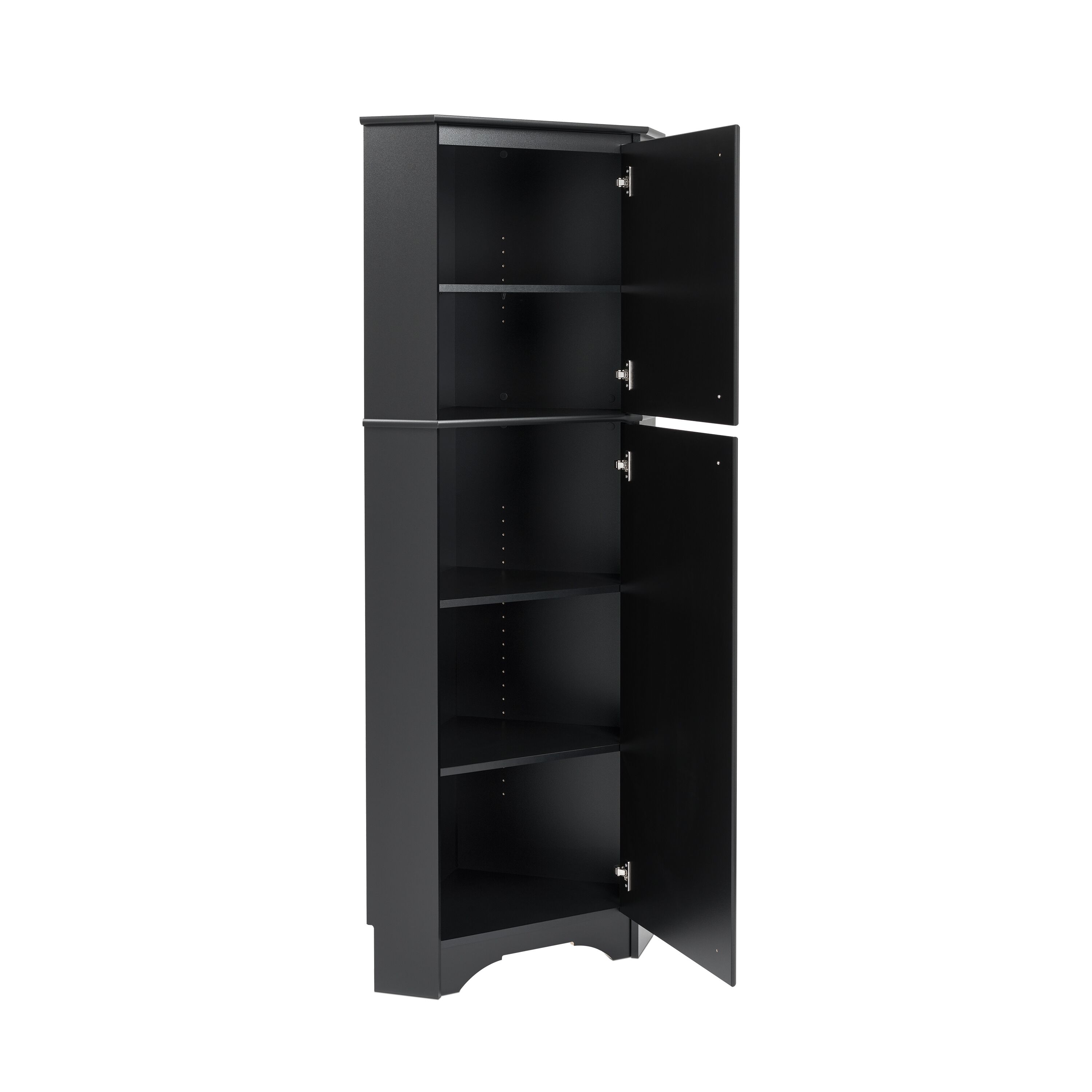 Elite Black 2 Door Tall Corner Storage Cabinet By Prepac