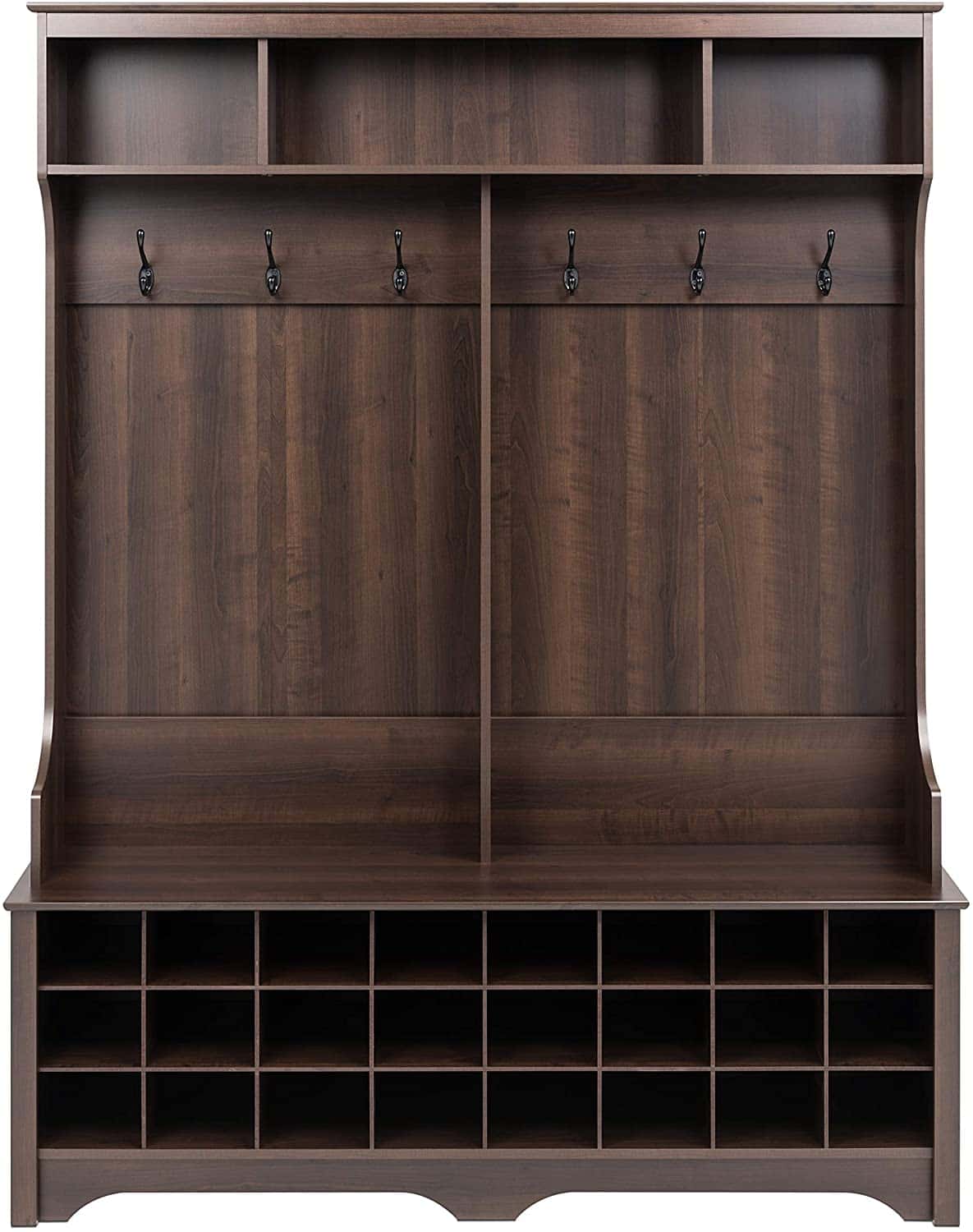 Prepac Espresso Tall Shoe Cubbie Cabinet