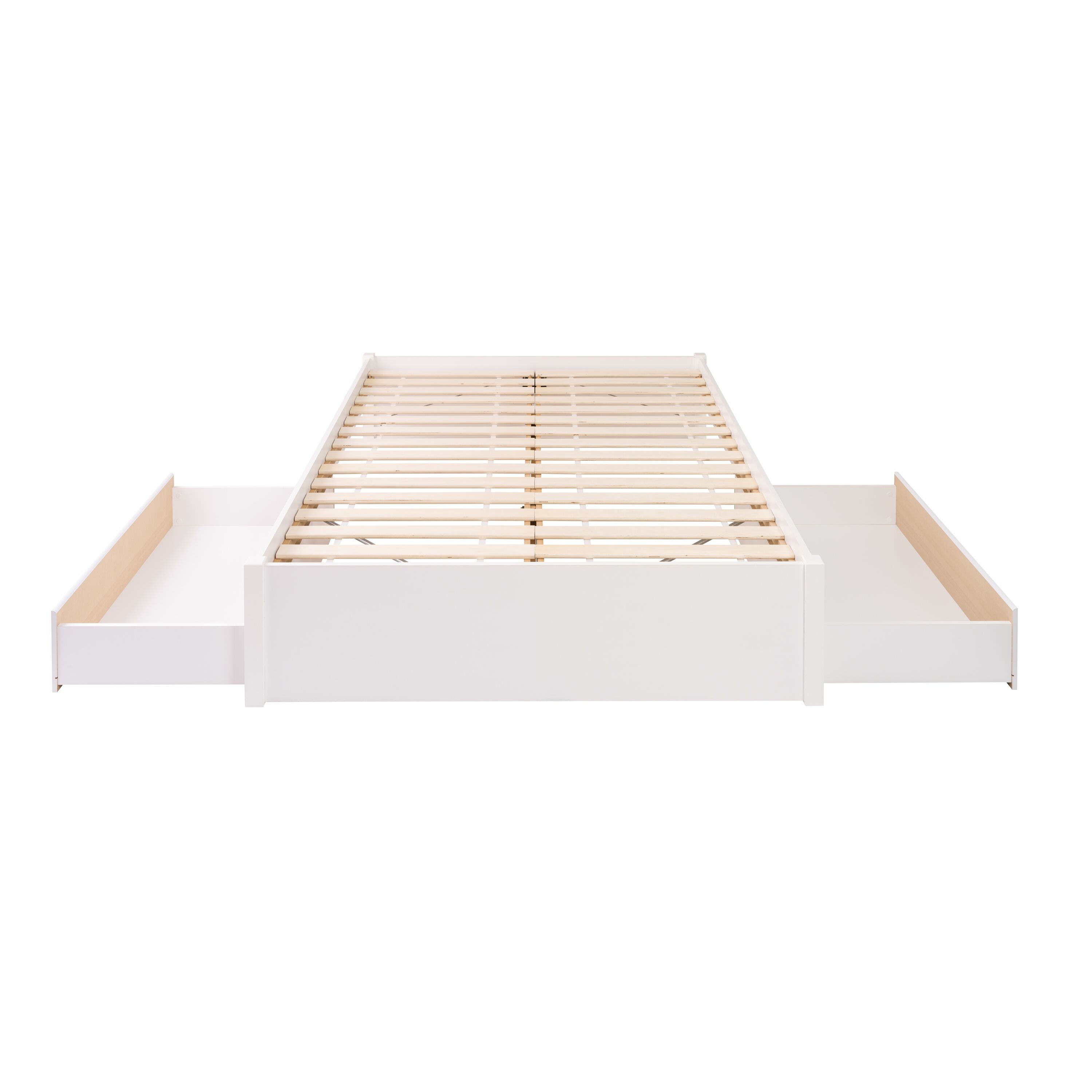 Prepac Manufacturing Queen Select 4-Post White Platform Bed w/2 Drawers at Futonland
