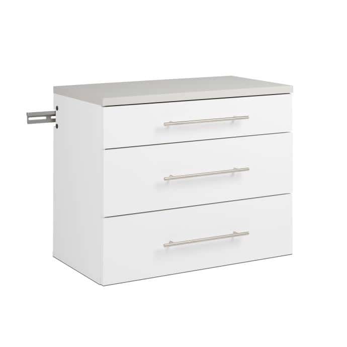 Prepac Manufacturing HangUps 3-Drawer Base White Storage Cabinet at Futonland