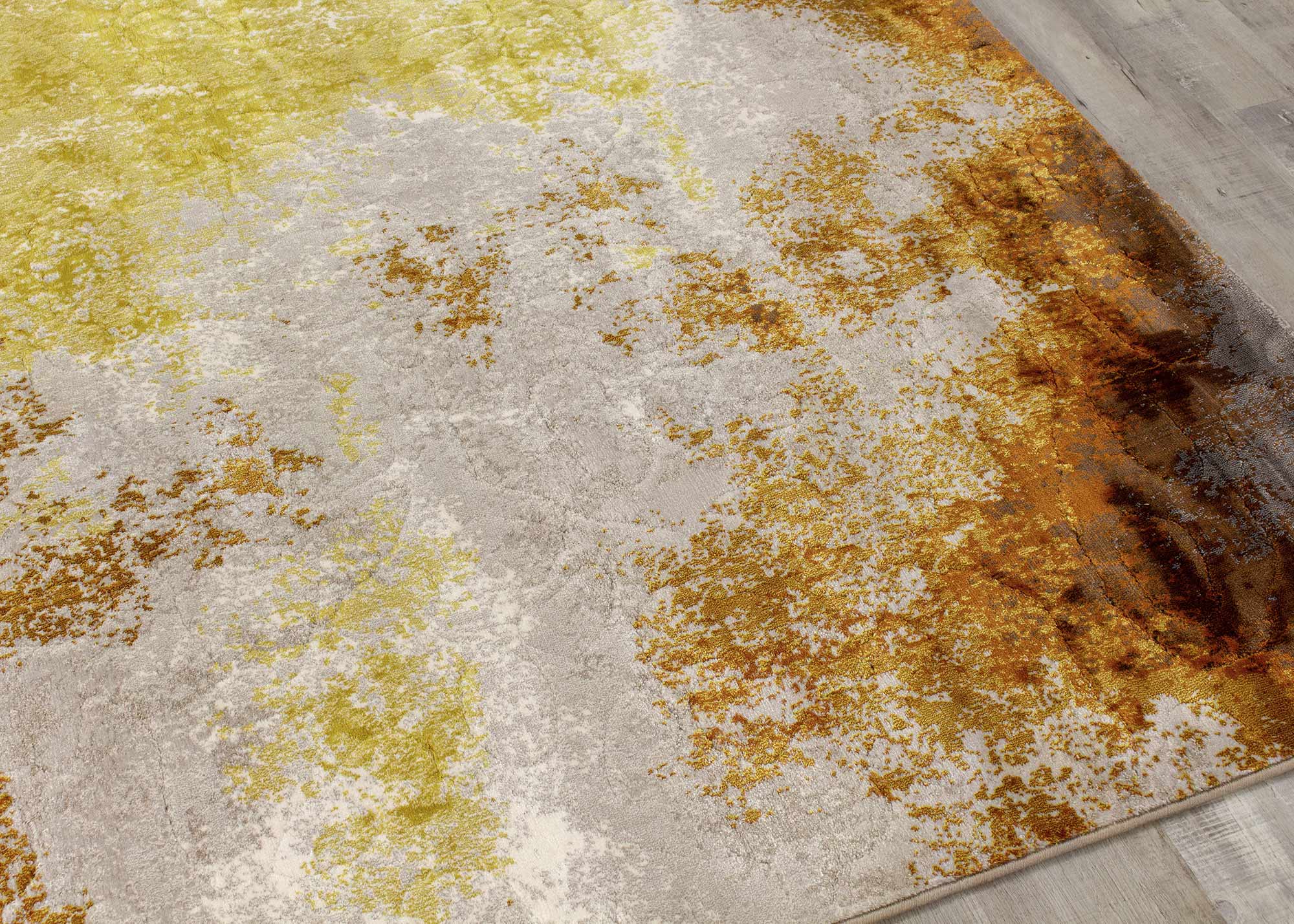Parlour Rug Parlour Cream Orange Distressed Abstract Rug by Kalora